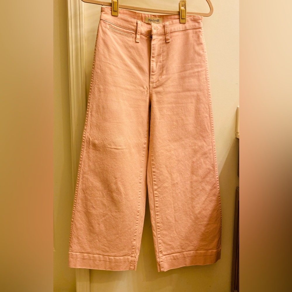 Madewell wide legs pants in rose pink color